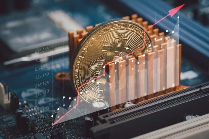Gold,Bitcoin,Electronic,Computer,Processor,Board