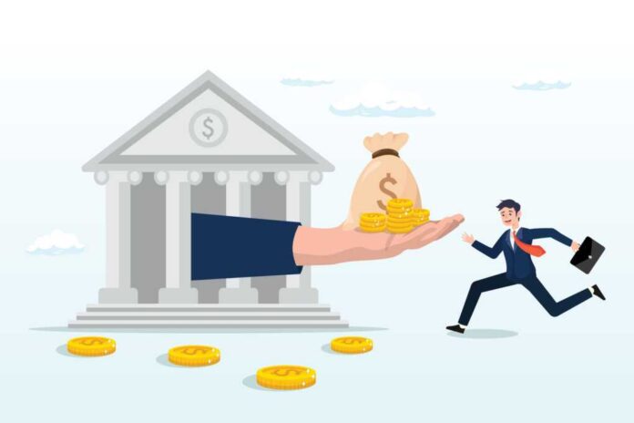 Businessman,Business,Owner,Getting,Loan,Money,From,Bank,,Business,Loan