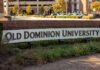 Terror Strikes ROTC Class — Unthinkable Scene Sign for Old Dominion University at the campus entrance