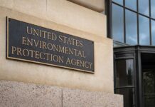 Sign for the United States Environmental Protection Agency on a building