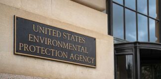 Sign for the United States Environmental Protection Agency on a building