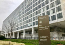 Exterior view of the Orville Wright Federal Building on Independence Avenue