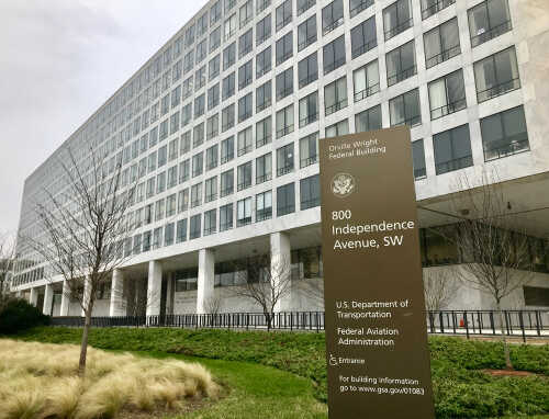 Exterior view of the Orville Wright Federal Building on Independence Avenue