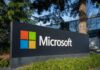 Microsoft corporate sign displayed outdoors