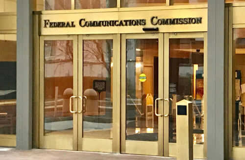 Entrance of Federal Communications Commission building door
