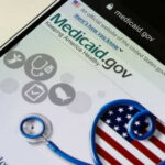 Medicaid website displayed on a smartphone screen