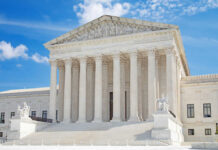 United States Supreme Court building with grand marble columns