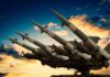 Nuke Ramp-Up Exposed — Washington Distracted? Cruise missile launcher with missiles pointed upwards against a sunset sky
