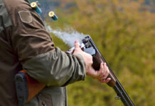 Animal ‘Abuse’ Redefined—Meat Vanishes? Person reloading shotgun outdoors with cartridges ejecting