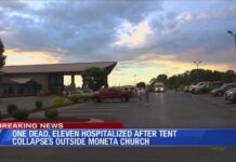 Moneta church tent collapses in storm, caused multiple injuries and a death