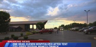 Moneta church tent collapses in storm, caused multiple injuries and a death