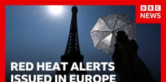 Red heat alerts issued in UK, France, Italy and Spain | BBC News