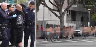 Man arrested after BB gun shooting at naked bike ride in downtown LA, police say
