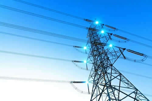 power-grid2506018125jpg Electricity pylon with blue sky background