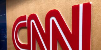 CNN logo on a wall