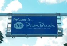 Trump Airport Battle Moves Beyond Politics Welcome sign for Palm Beach International Airport