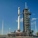 Launcher Shortage Threatens Europe’s Orbit Rocket on launch pad under clear blue sky