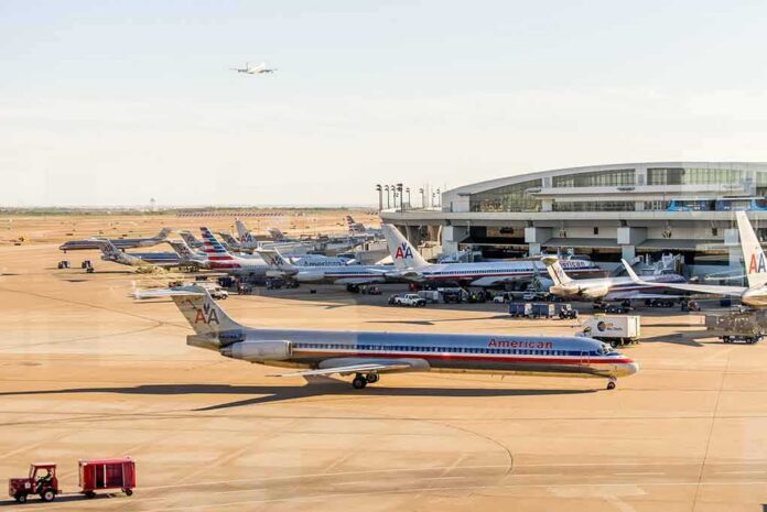 American Airlines jets at an airport terminal