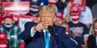 speaker pointing during a rally