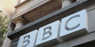 BBC logo on a building facade