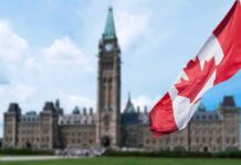 Canada Hardens Defenses – Against Washington? Canadian flag with Parliament building in background