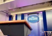 Briefing Backfires – Podium Reset Begins Podium in White House press briefing room