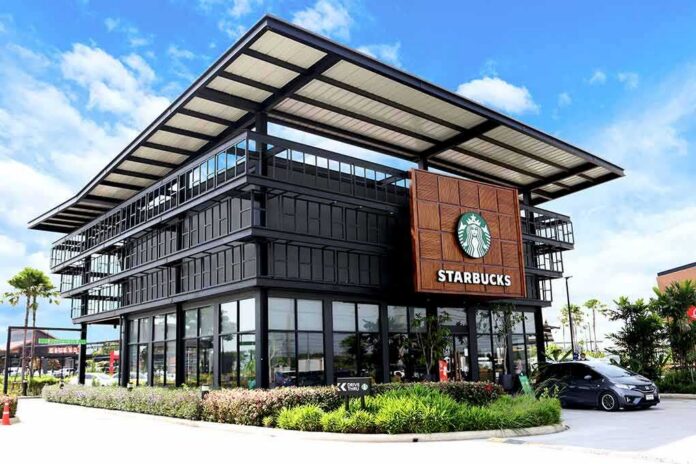 shutterstock_1923333053 Starbucks coffee shop with modern glass and metal exterior